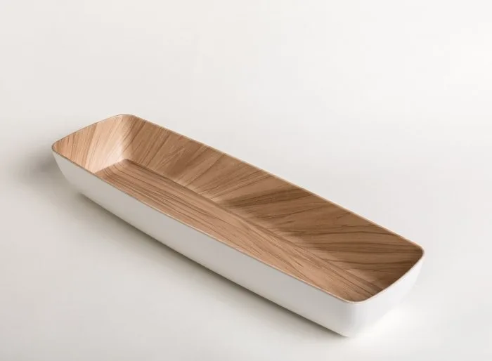 Tarjoilukulho valkoinenpuu melamiini 3,65L (53x16x8cm)